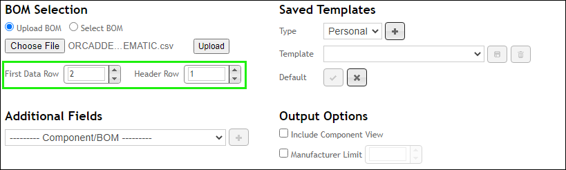 Select First Data Row and Header Row