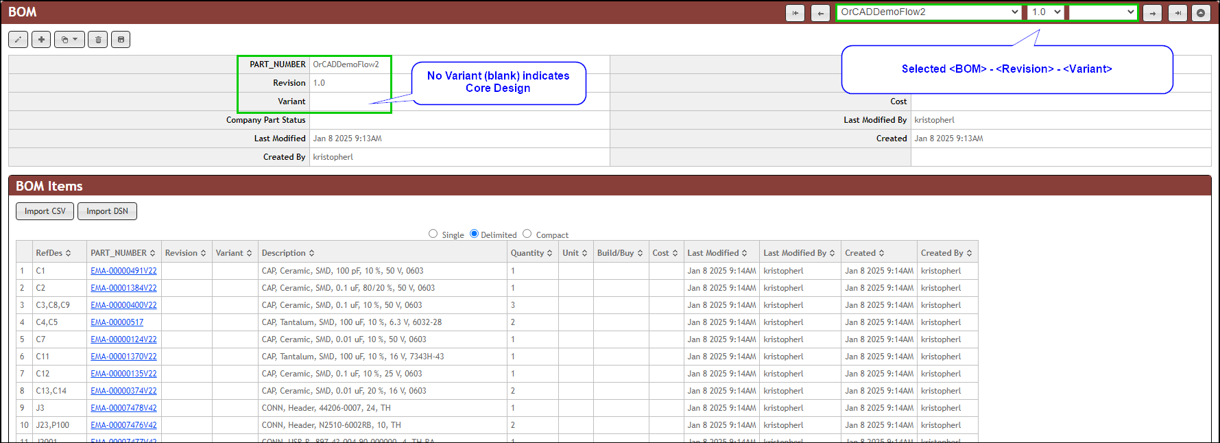 Single Variant Selected (Core Design)