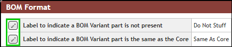 Edit BOM Format Labels