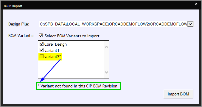 CIS Variant is Missing in CIP and Unchecked/Disabled for Import