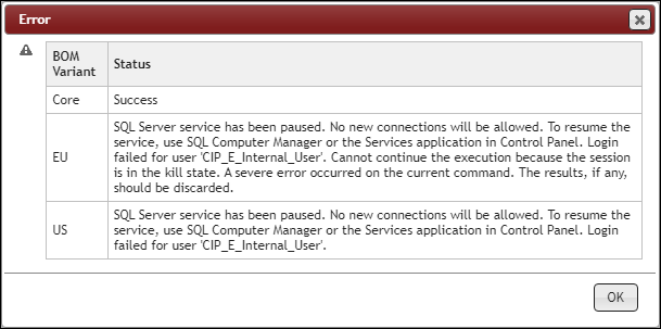BOM Import - Error during BOM Import