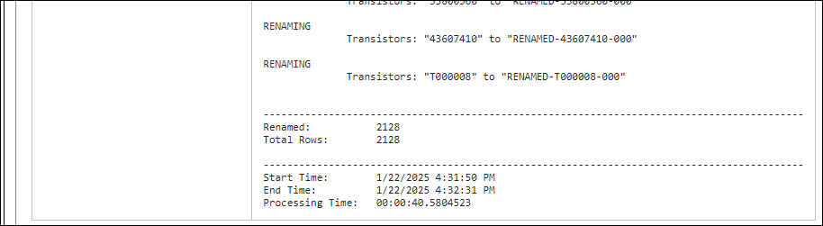 Summary at the End of Log