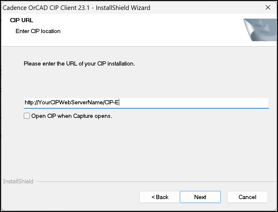 &nbsp;Configure CIP URL with Installer&nbsp;