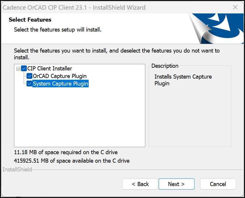 Select CIP Client Plugins to Install