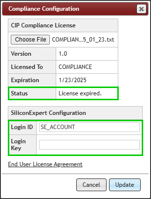 Expired CIP Compliance License