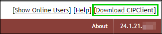 CIPClient Link on CIP Landing/Login Page