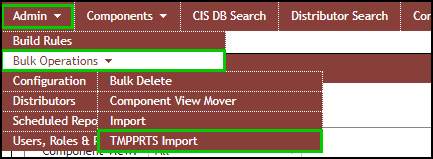 Admin > Bulk Operations > TMPPRTS Import