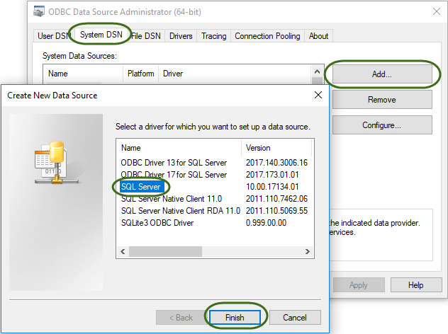 Creating an ODBC &nbsp;Data Source