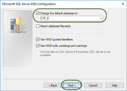 &nbsp;Set Default Database