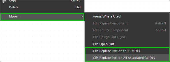 Launch Part Replacement from RMB on Selected Part