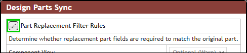 Edit Part Replacement Filter Rules