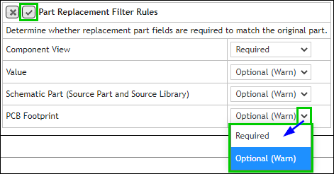 Updated Part Replacement Filter Rules