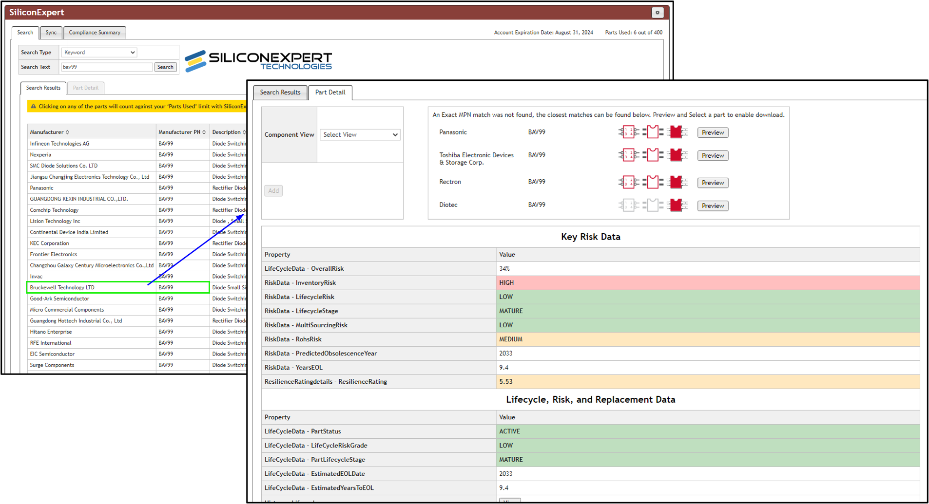 &nbsp; &nbsp; &nbsp; &nbsp; &nbsp; &nbsp; &nbsp; &nbsp; &nbsp; &nbsp; &nbsp; &nbsp; Click Part from Search Results to Open Part Details