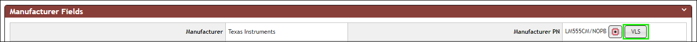 Access to Virtual Librarian Service (VLS) via VLS Button on a Manufacturer PN